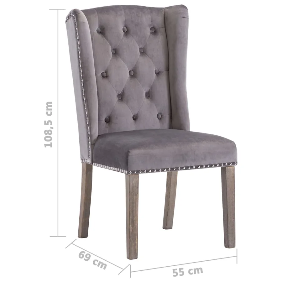 Chaise à manger Gris Velours - 9