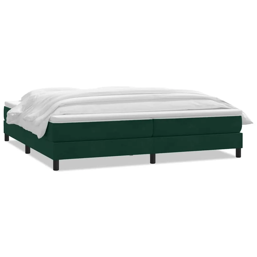 Sommier à lattes de lit et matelas vert foncé 200x220cm velours - 2