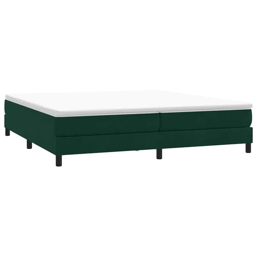 Sommier à lattes de lit et matelas vert foncé 200x220cm velours - 5