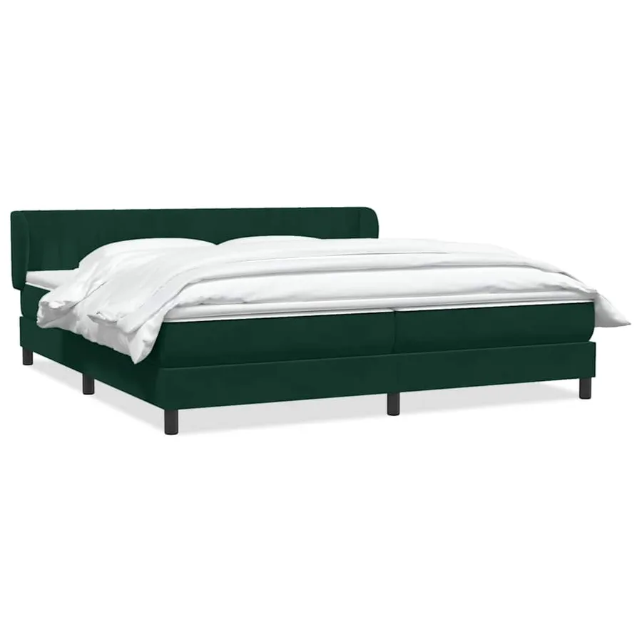 Sommier à lattes de lit et matelas vert foncé 200x220cm velours - 2
