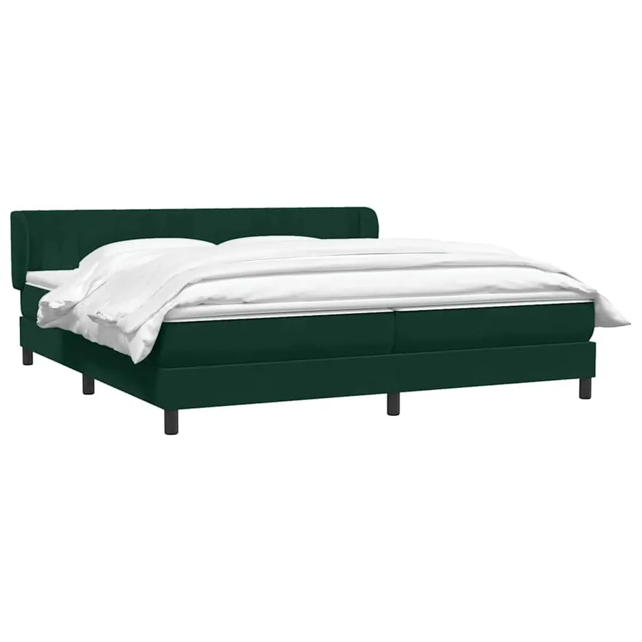 Sommier à lattes de lit et matelas vert foncé 200x220cm velours - 3