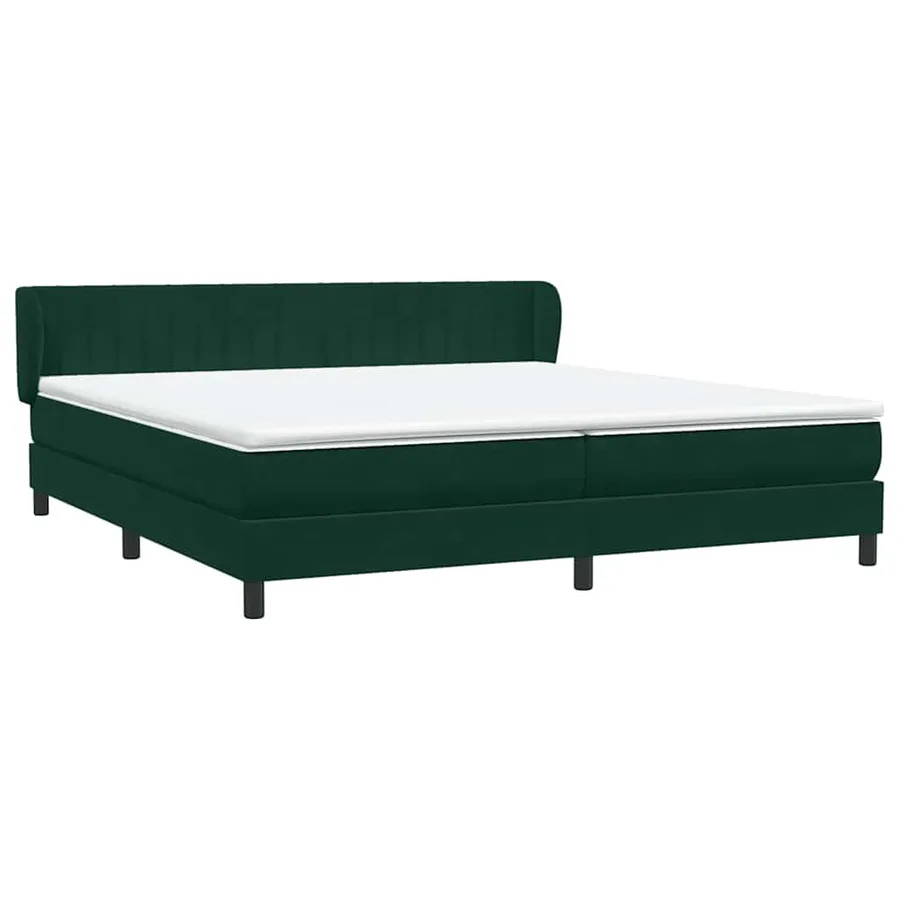 Sommier à lattes de lit et matelas vert foncé 200x220cm velours - 4