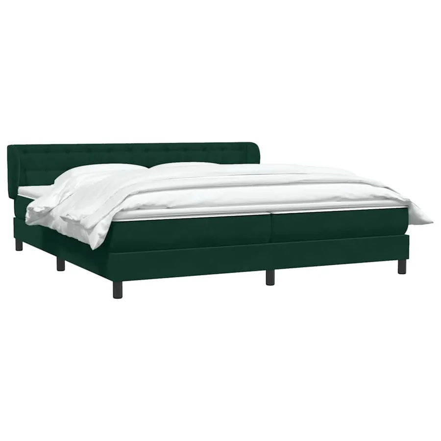 Sommier à lattes de lit et matelas vert foncé 200x220cm velours - 3