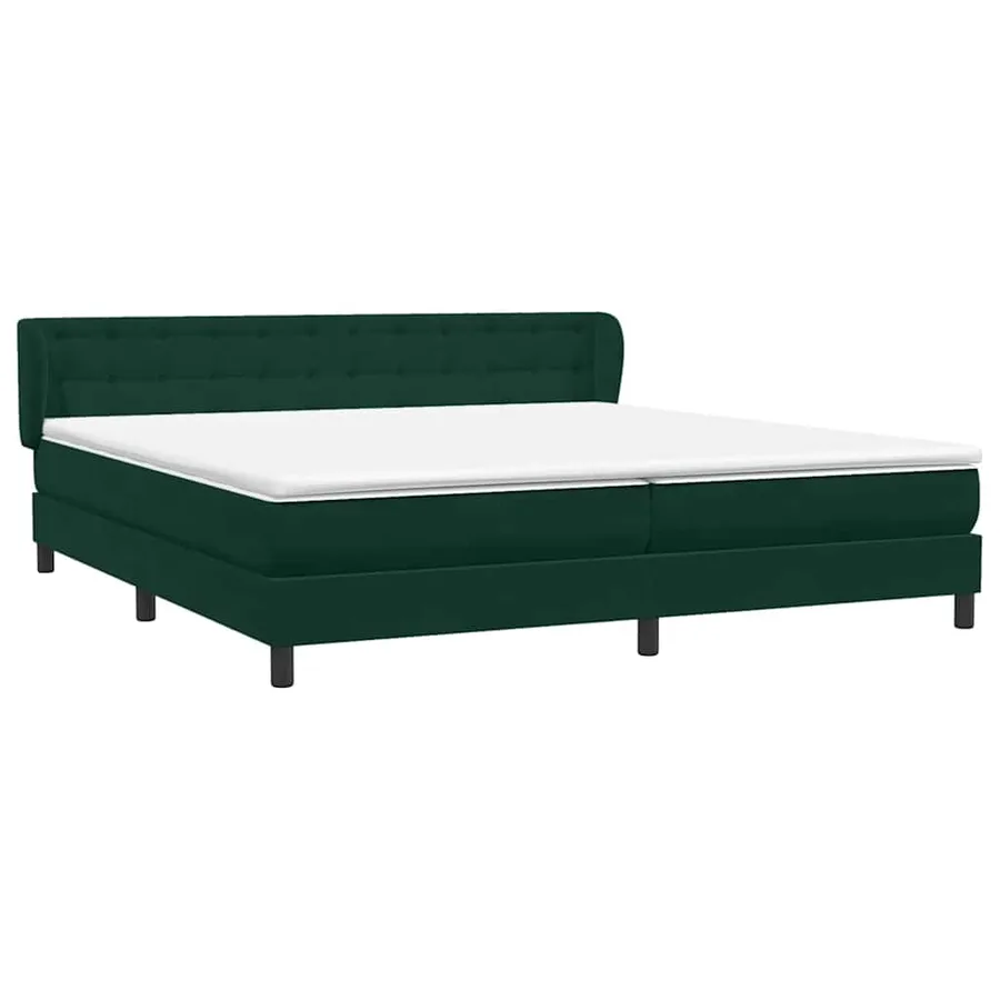 Sommier à lattes de lit et matelas vert foncé 200x220cm velours - 4