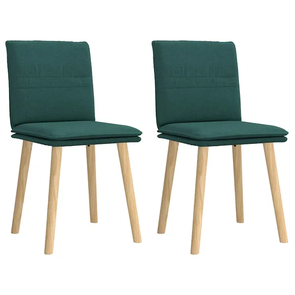 Chaises à manger lot de 2 vert foncé tissu