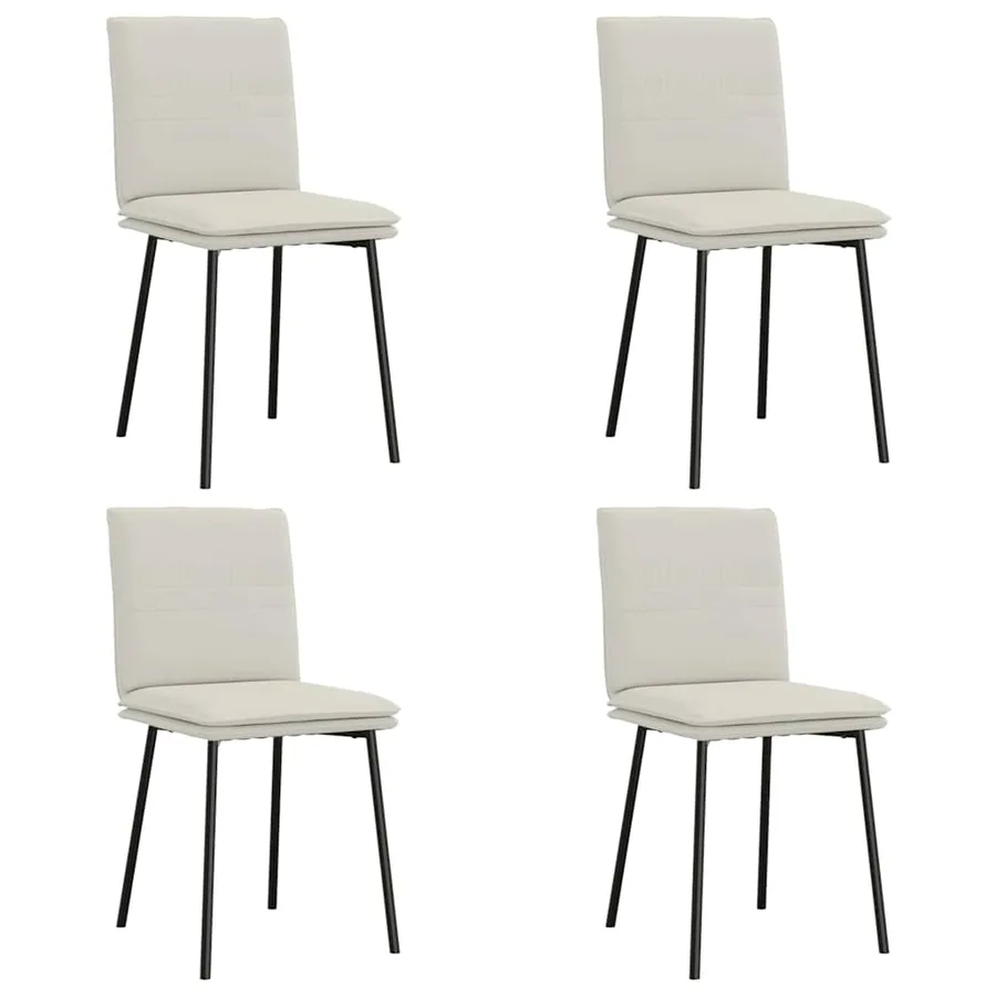 Chaises à manger lot de 4 Crème Velours - 2
