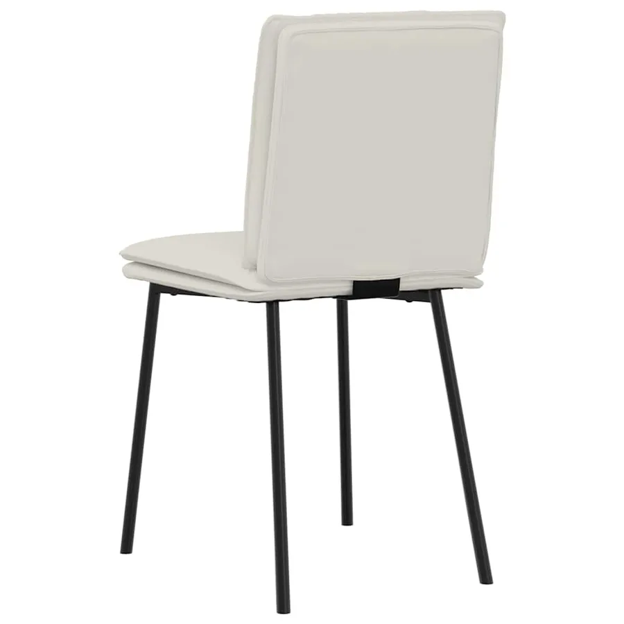 Chaises à manger lot de 4 Crème Velours - 6
