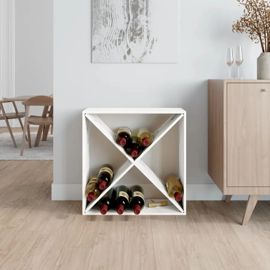 Armoire à vin Blanc 62x25x62 cm Bois de pin massif - 3