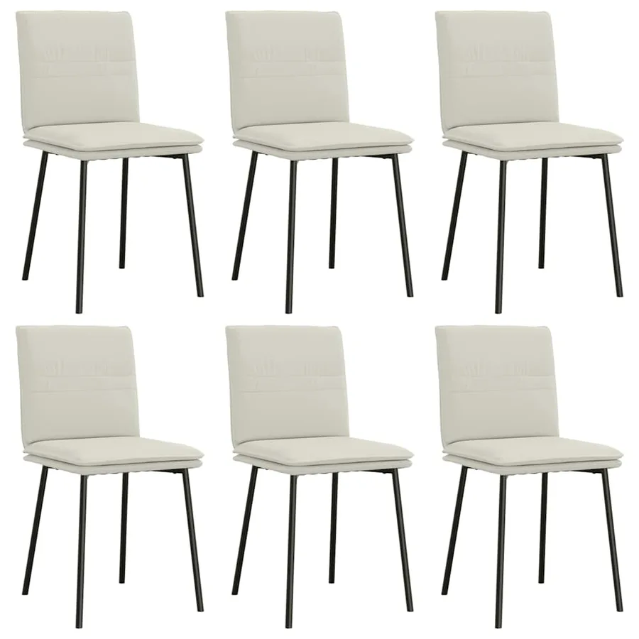 Chaises à manger lot de 6 crème velours - 2