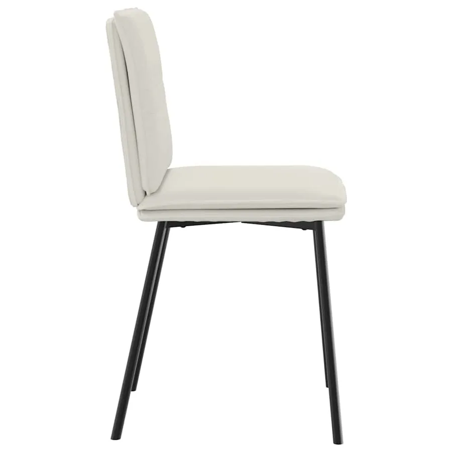 Chaises à manger lot de 6 crème velours - 5