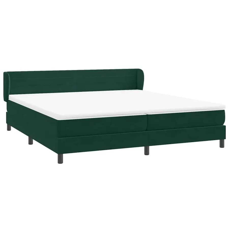 Sommier à lattes de lit et matelas vert foncé 200x220cm velours - 4