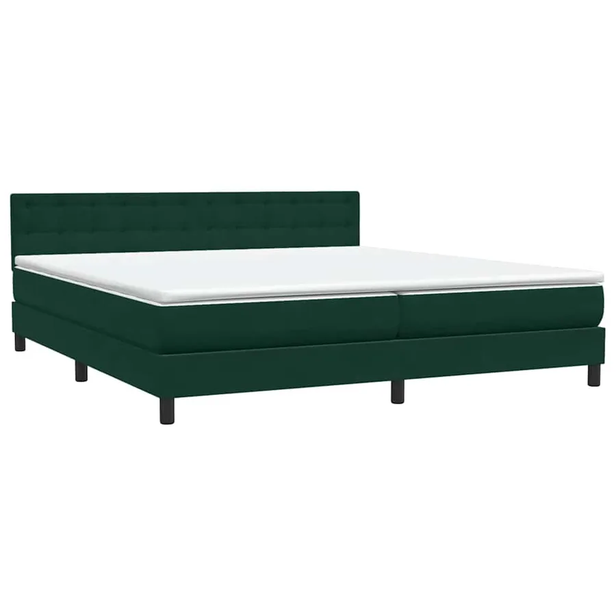 Sommier à lattes de lit et matelas vert foncé 200x220cm velours - 4