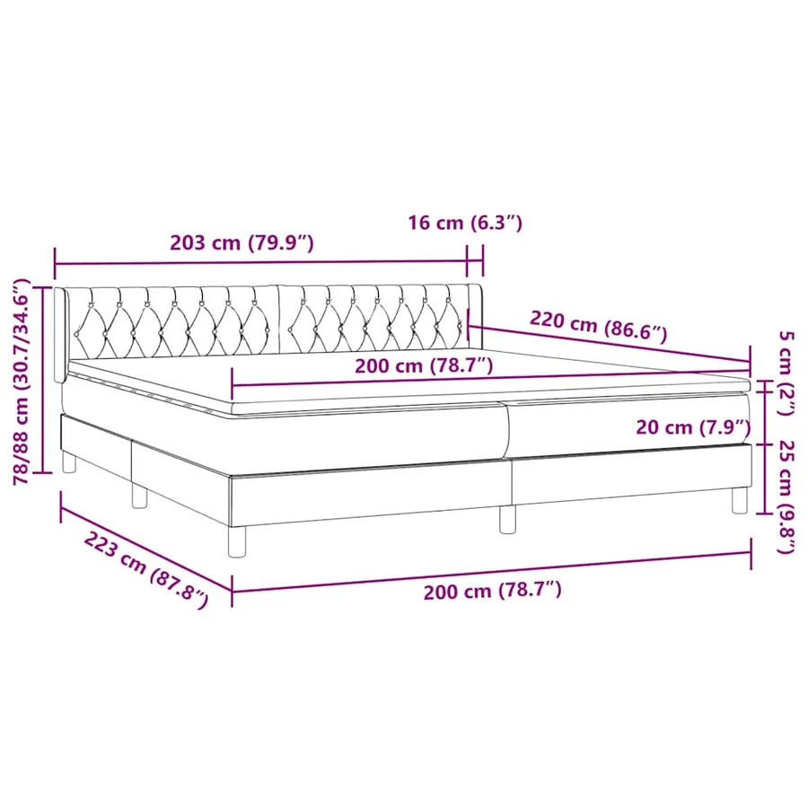 Sommier à lattes de lit et matelas vert foncé 200x220cm velours - 12