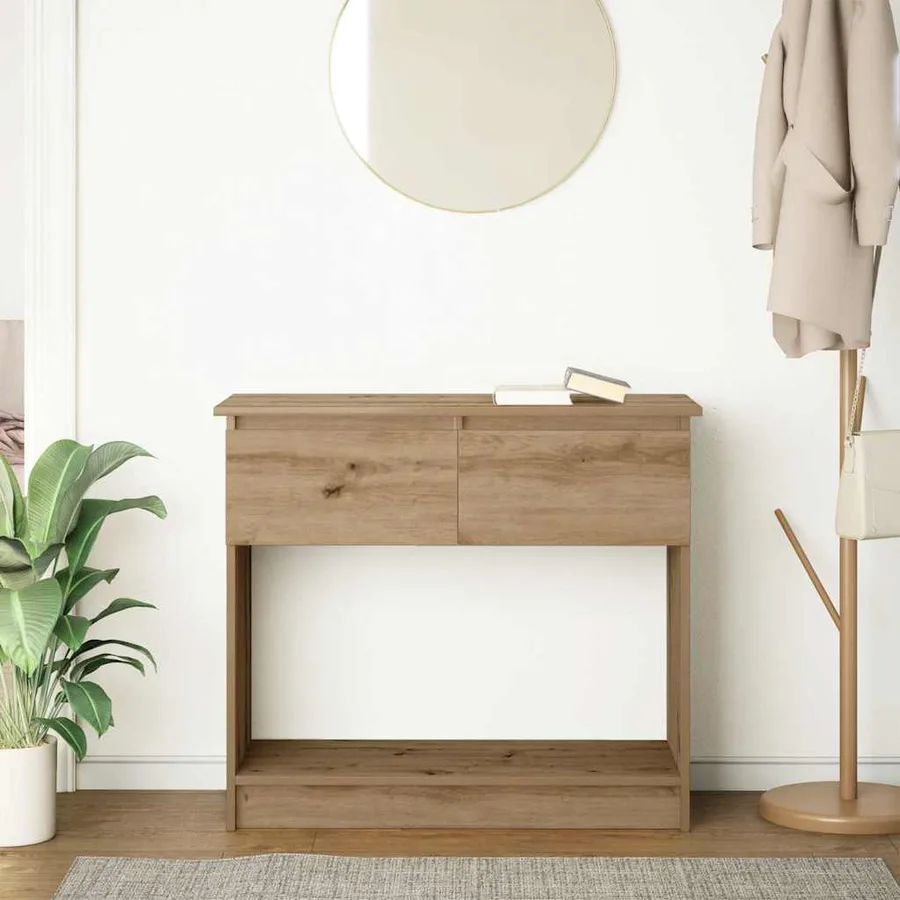 Table console avec tiroirs chêne artisanal 85,5x38,5x74,5 cm - 3
