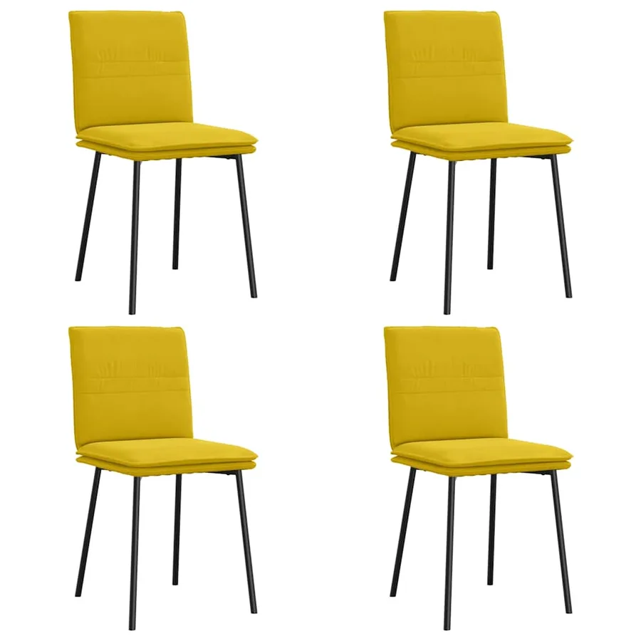 Chaises à manger lot de 4 jaune velours - 2
