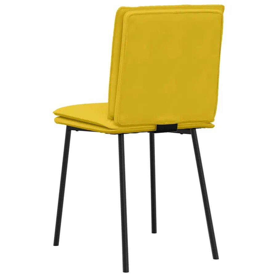 Chaises à manger lot de 4 jaune velours - 6