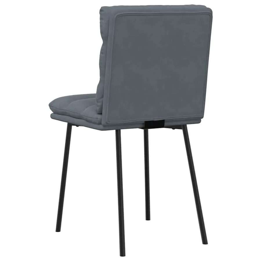 Chaises à manger lot de 2 Gris foncé Velours - 6