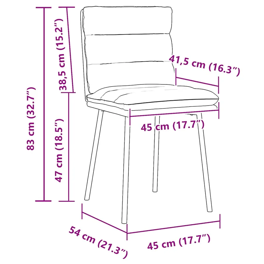 Chaises à manger lot de 2 Gris foncé Velours - 9