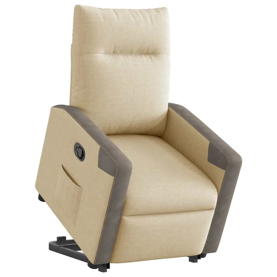 Fauteuil inclinable Crème Tissu - 2