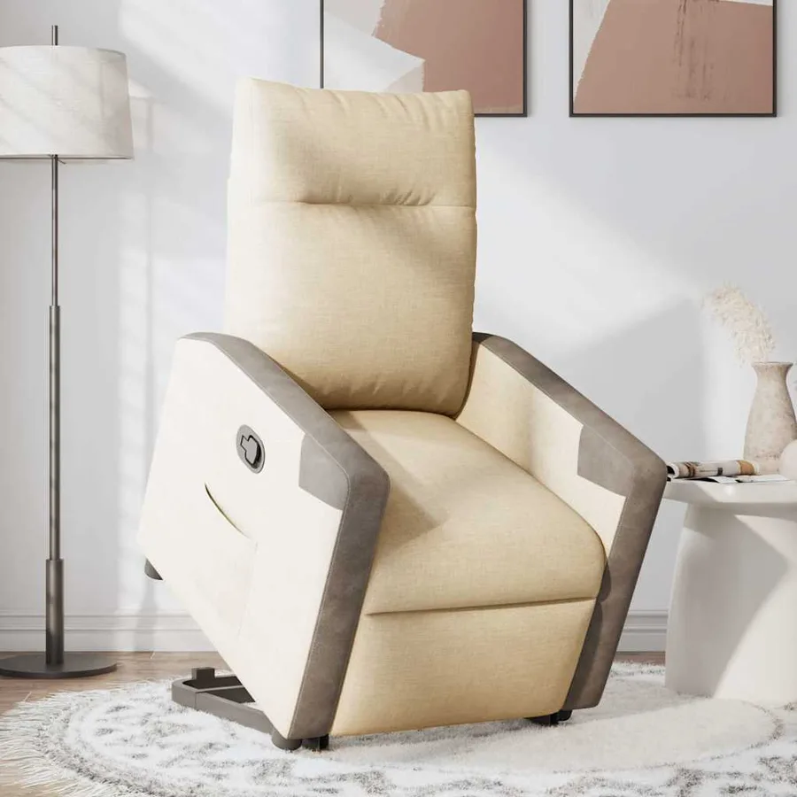 Fauteuil inclinable Crème Tissu - 3