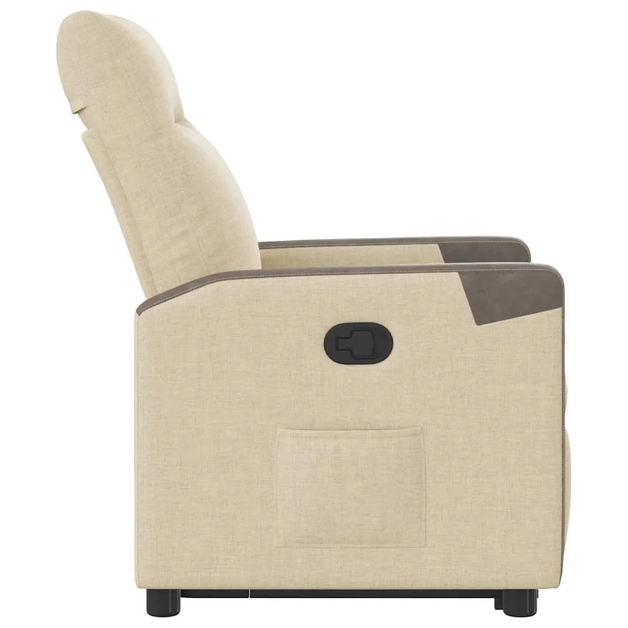 Fauteuil inclinable Crème Tissu - 6