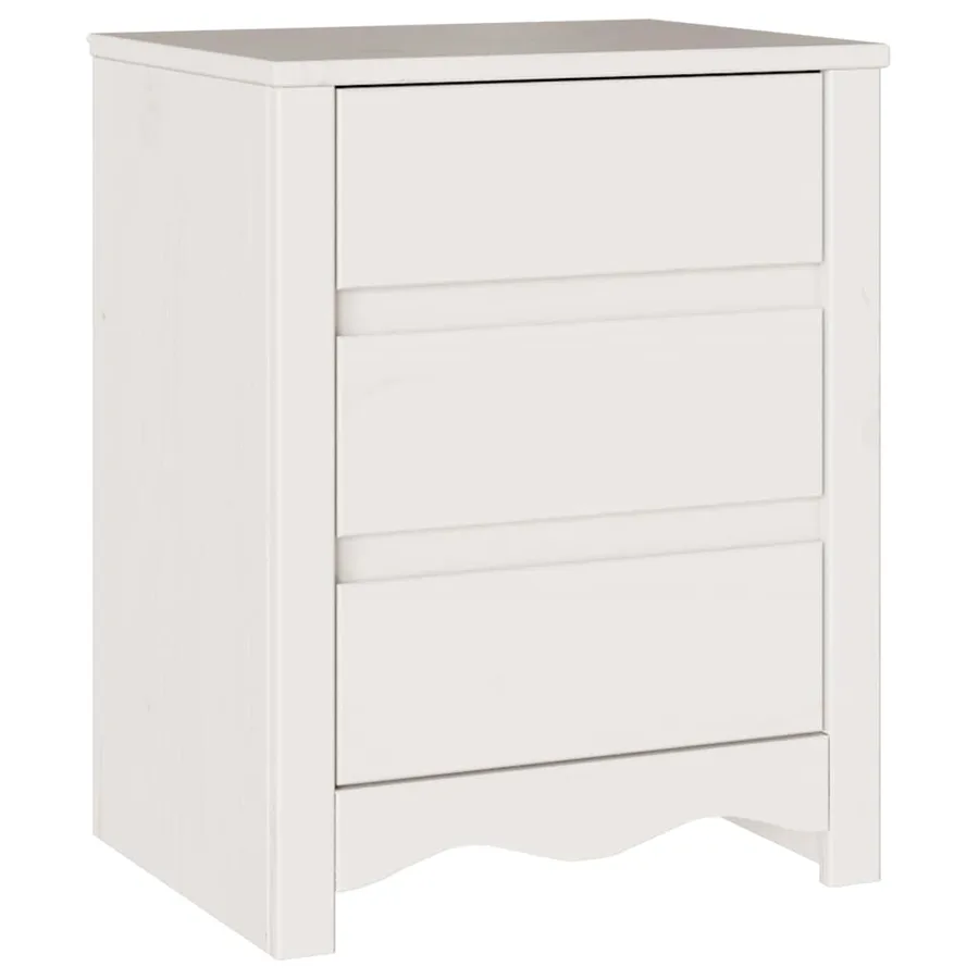 Table basse Drammen Blanc 45 x 35 x 56 cm Bois de pin massif - 2