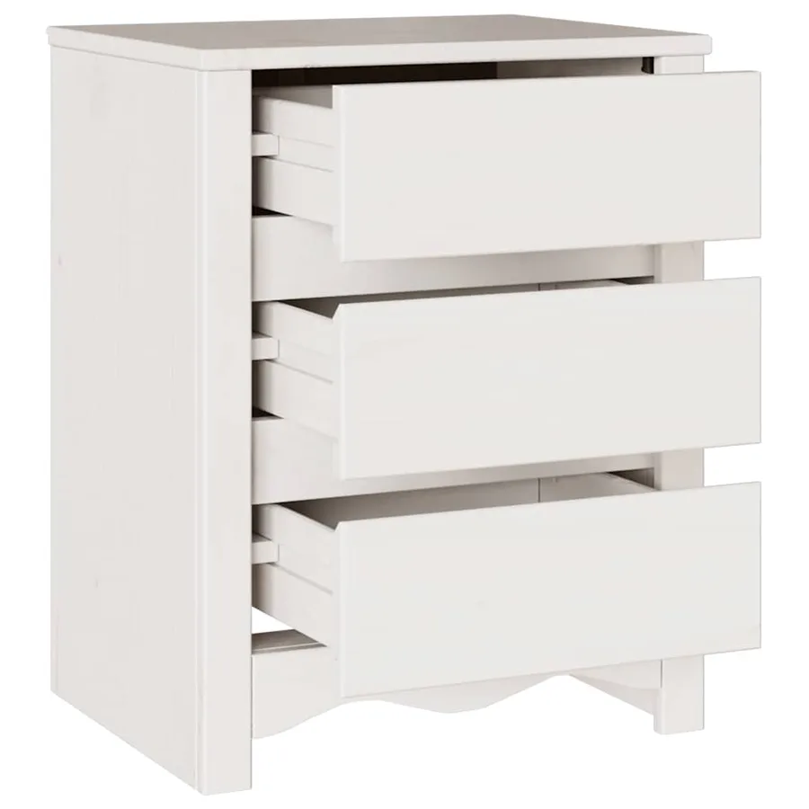 Table basse Drammen Blanc 45 x 35 x 56 cm Bois de pin massif - 5
