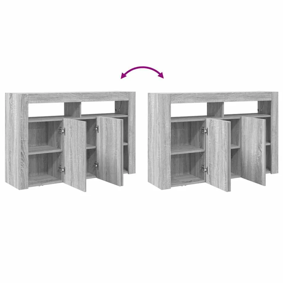 Buffet Gris Sonoma 116 x 30 x 75 cm Bois d'ingénierie - 13