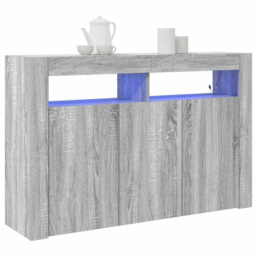 Buffet Gris Sonoma 116 x 30 x 75 cm Bois d'ingénierie - 3