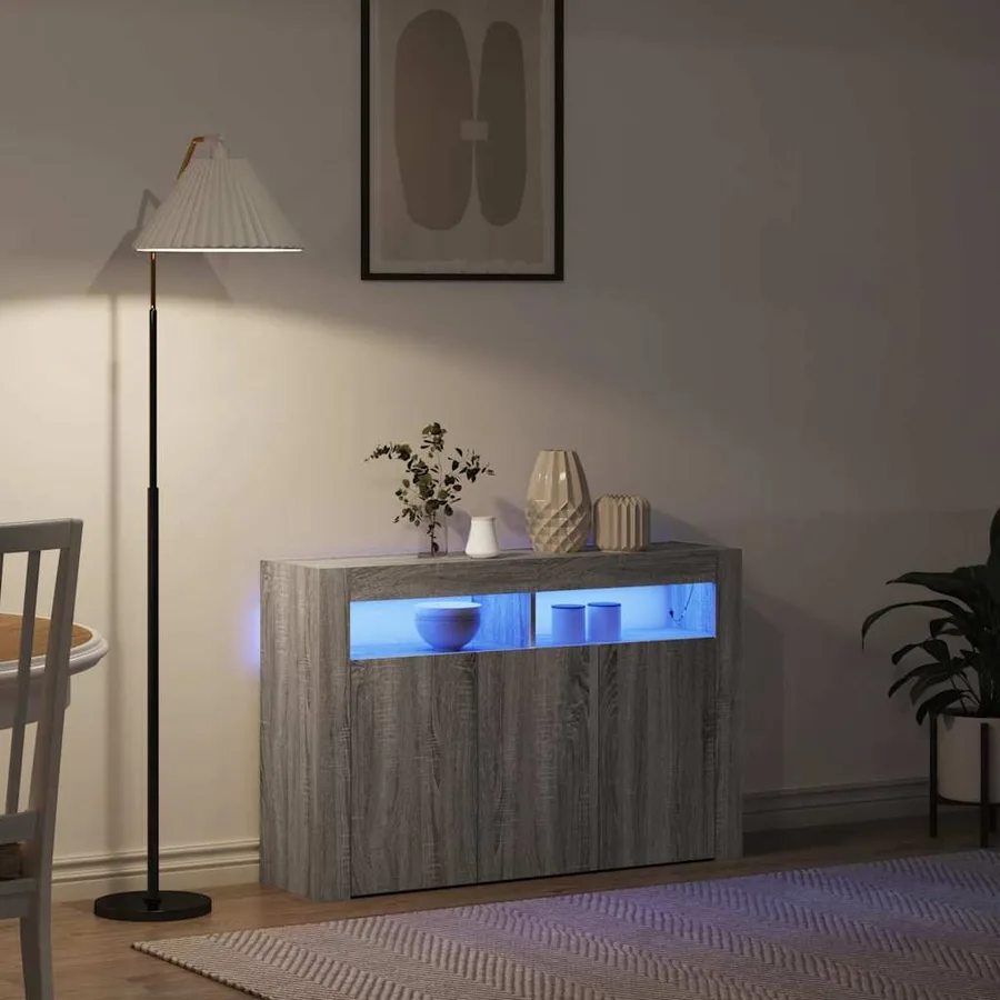 Buffet Gris Sonoma 116 x 30 x 75 cm Bois d'ingénierie - 5