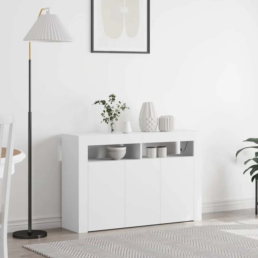 Buffet Blanc 116 x 30 x 75 cm Bois d'ingénierie