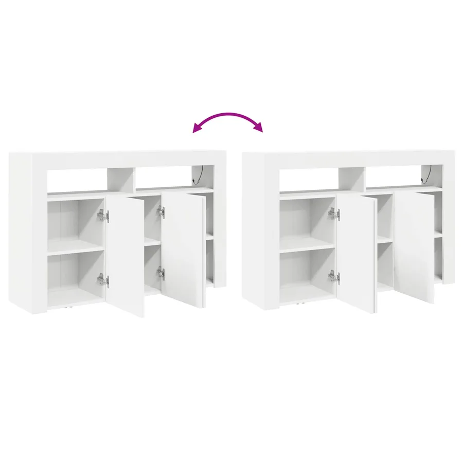 Buffet Blanc 116 x 30 x 75 cm Bois d'ingénierie - 13