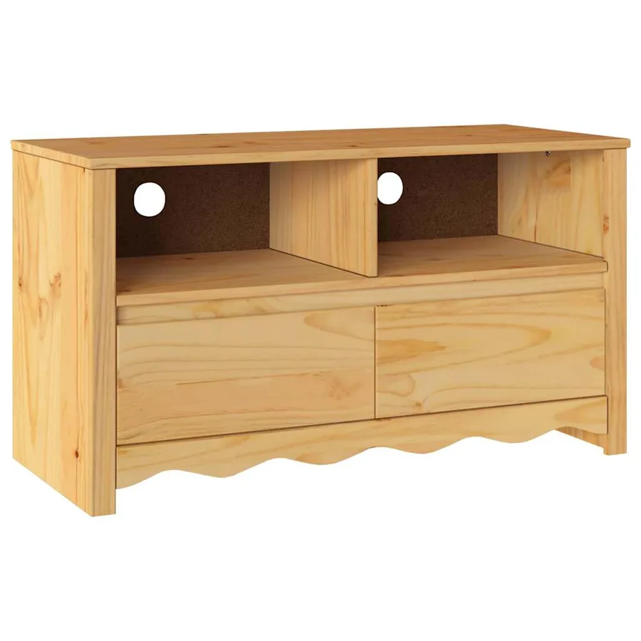 Meuble TV Drammen Chêne 99 x 43 x 55 cm Bois de pin massif - 2