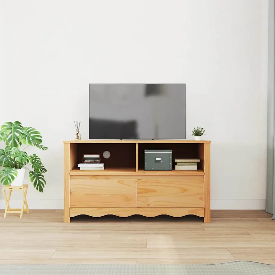 Meuble TV Drammen Chêne 99 x 43 x 55 cm Bois de pin massif - 4