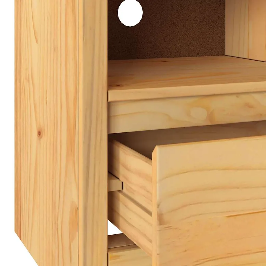Meuble TV Drammen Chêne 99 x 43 x 55 cm Bois de pin massif - 9