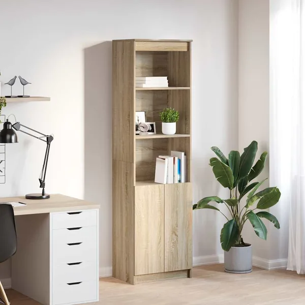 Buffet haut chêne sonoma 50x35x180 cm bois d'ingénierie