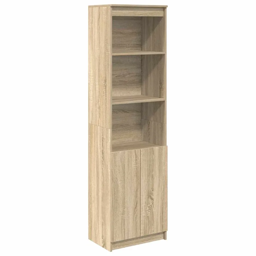 Buffet haut chêne sonoma 50x35x180 cm bois d'ingénierie - 2