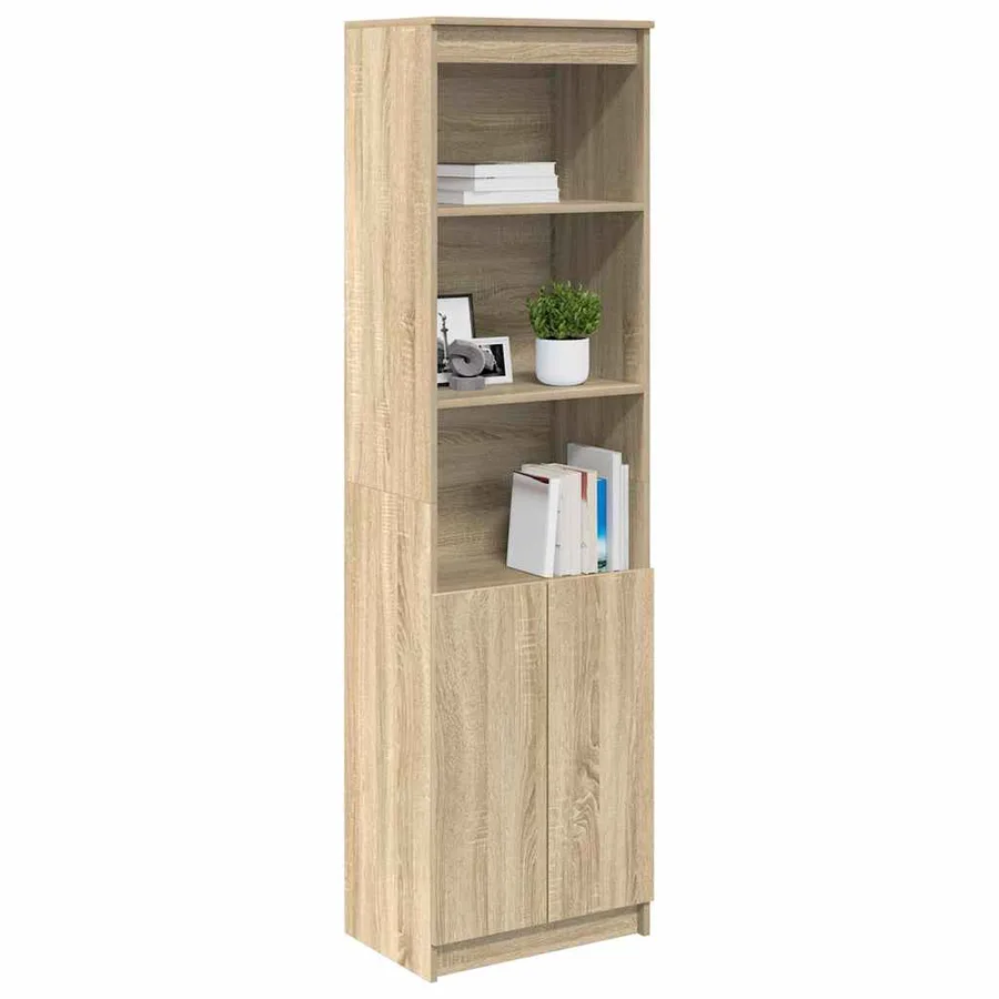 Buffet haut chêne sonoma 50x35x180 cm bois d'ingénierie - 4