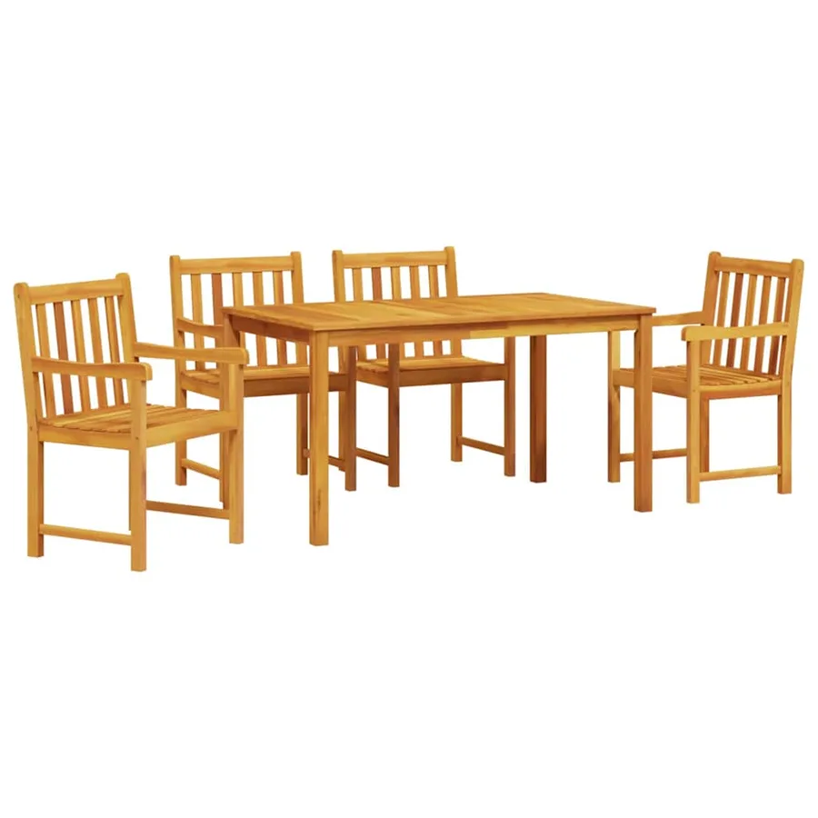 Ensemble de salle à manger pour jardin 5 pcs Marron - 2