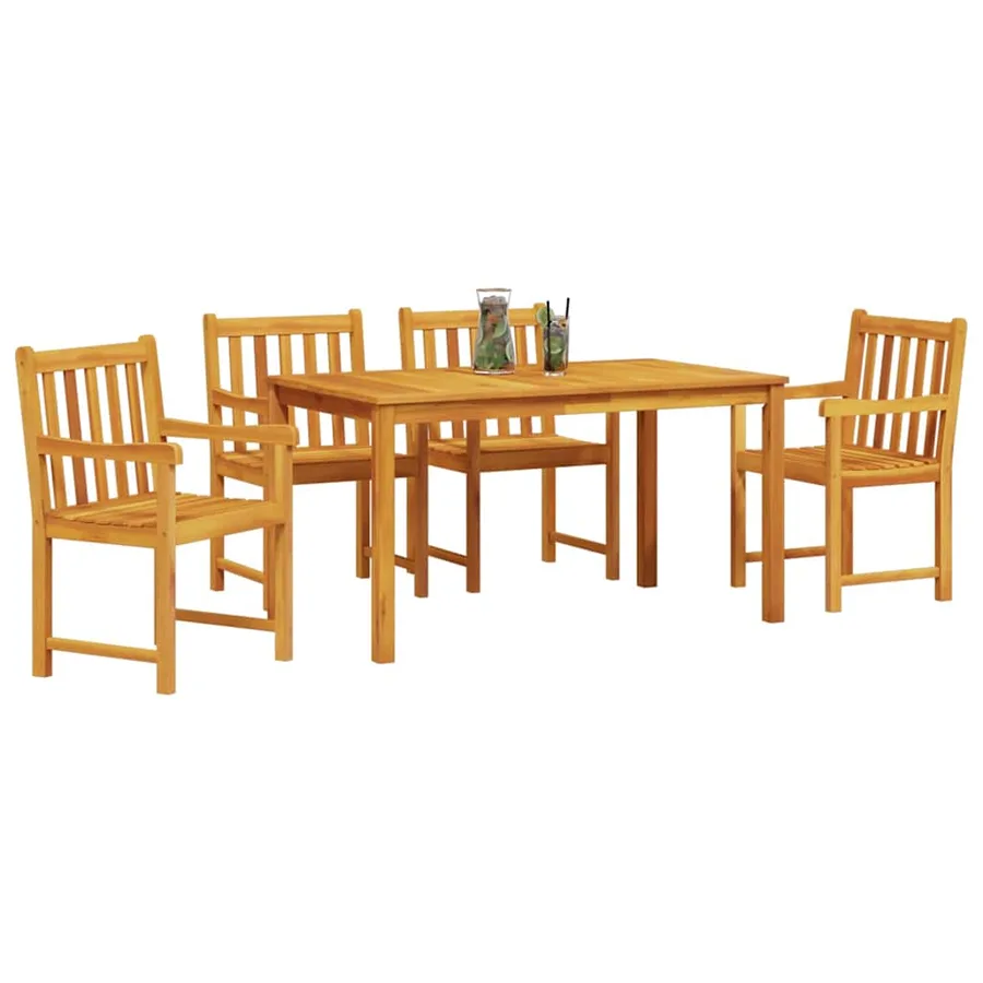 Ensemble de salle à manger pour jardin 5 pcs Marron - 3