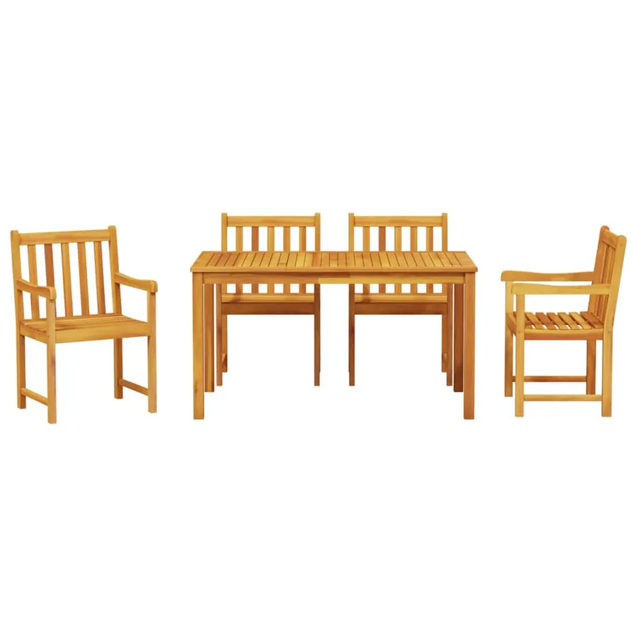 Ensemble de salle à manger pour jardin 5 pcs Marron - 7