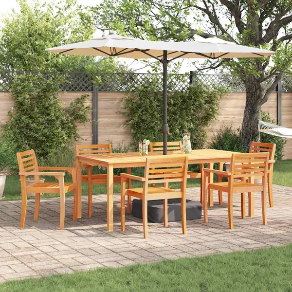 Ensemble de salle à manger pour jardin 9 pcs Marron