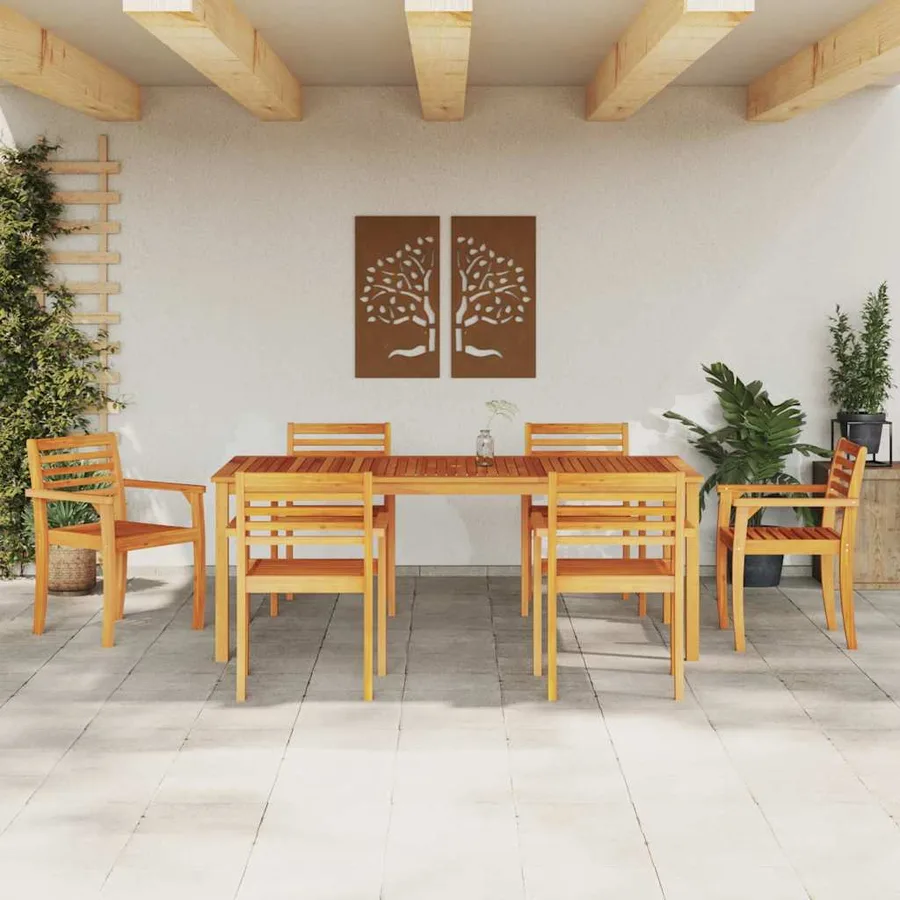 Ensemble de salle à manger pour jardin 9 pcs Marron - 4