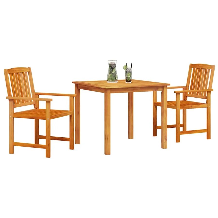 Ensemble de salle à manger pour jardin 3 pcs Marron - 3