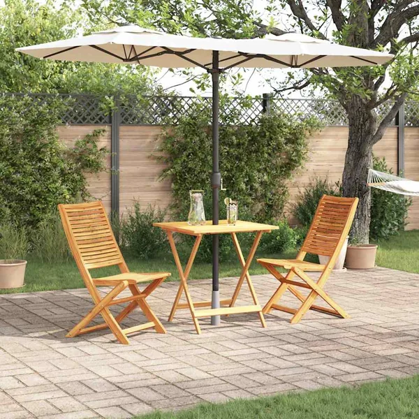 Ensemble bistro pliant 3 pcs Marron Bois d'Acacia Massif
