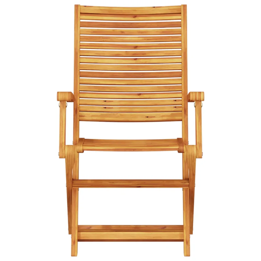 Ensemble bistro pliant 3 pcs Marron Bois d'Acacia Massif - 5
