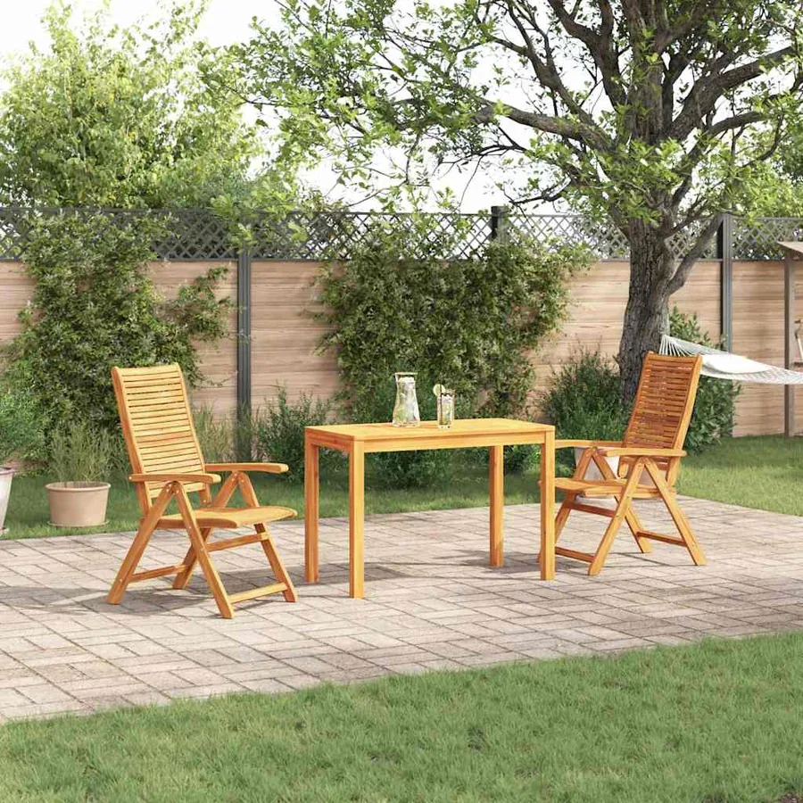 Ensemble de salle à manger pour jardin 3 pcs Marron