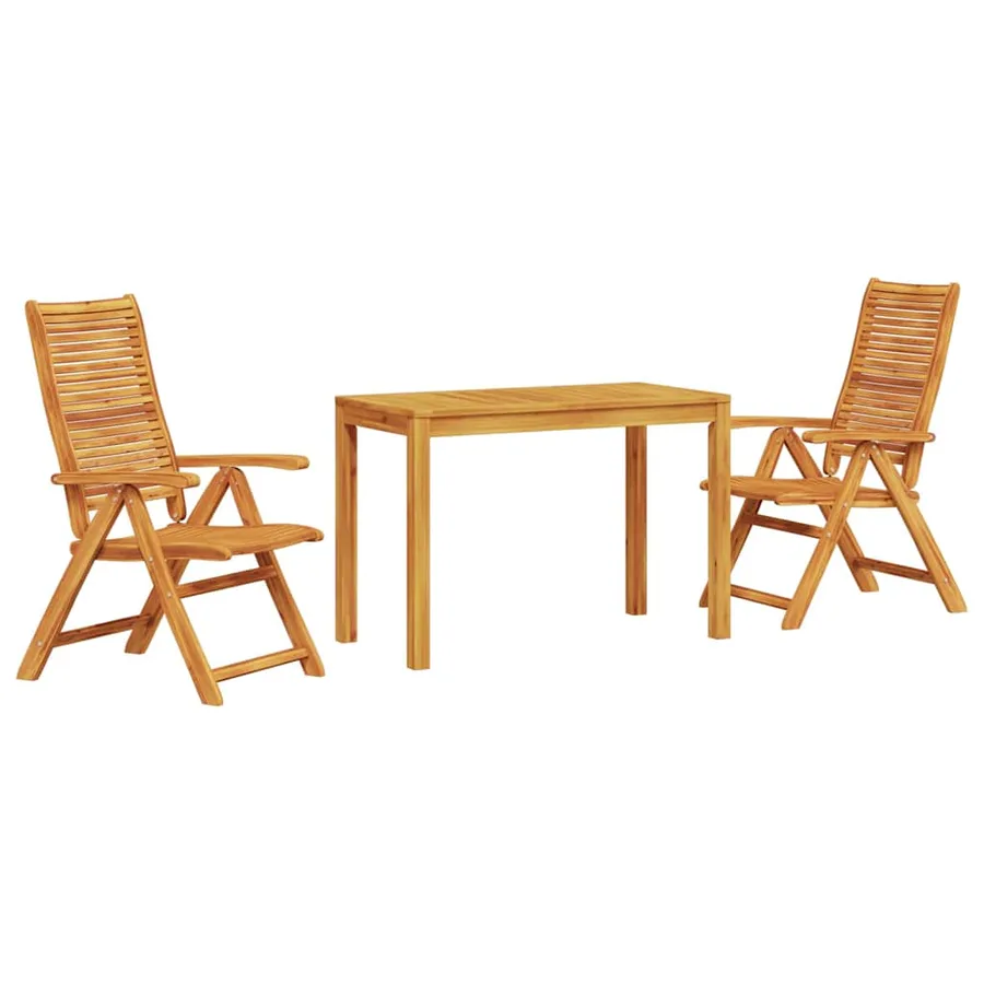 Ensemble de salle à manger pour jardin 3 pcs Marron - 2