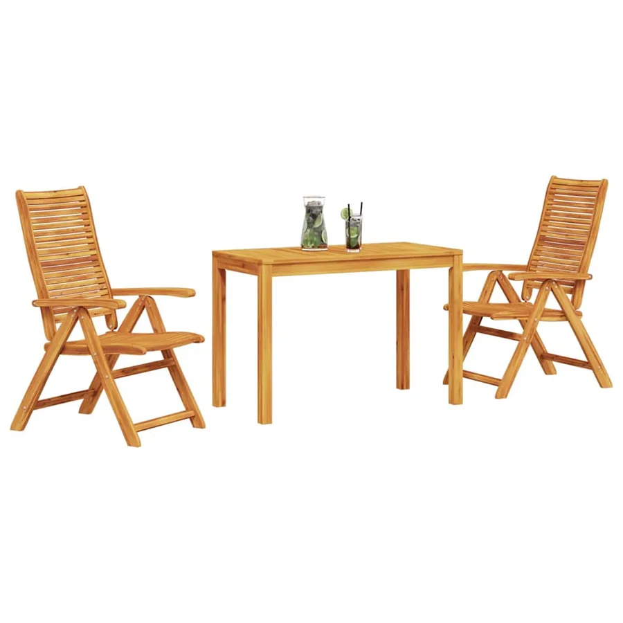 Ensemble de salle à manger pour jardin 3 pcs Marron - 3