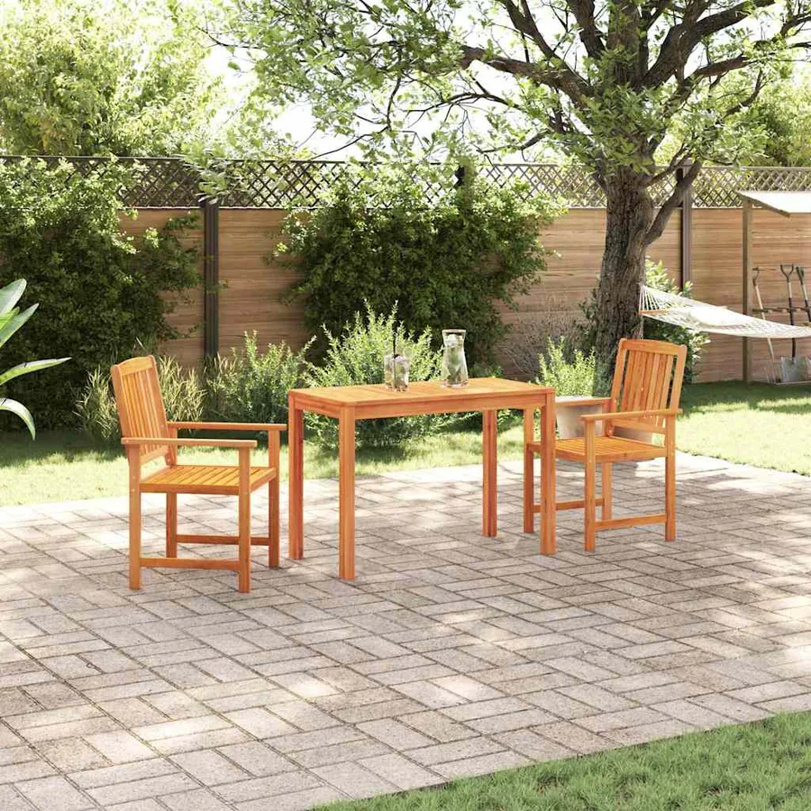 Ensemble de salle à manger pour jardin 3 pcs Marron